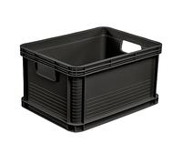 keeeper Robusta Juego de Cajas de Transporte, Resistente a ácidos y apto para alimentos, 40 x 30 x 22 cm, 20 l, Robert, Gris Grafito, 8 piezas