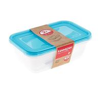 keeeper Set de 2 fiambreras Fredo Fresh, 2 x 3,3 l, 29 x 19 x 9 cm, azul transparente