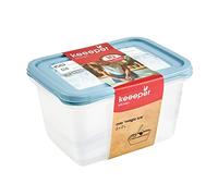 keeeper Set de 2 recipientes para congelación, Tapa con etiqueta reutilizable, 2 x 2 L, 20,5 x 15,5 x 10,5 cm, Mia Magic Ice, Azul Nordic