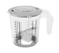 keeeper Set de jarra medidora 4 en 1, Con tapa antisalpicaduras y exprimidor de cítricos, Antideslizante, 1 L, Matteo, 14 x 14 x 15 cm, Gris Nordic