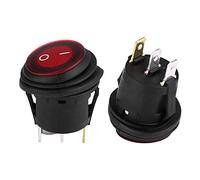 Keenso 2 interruptores de palanca LED, interruptor ON/OFF 12 V, 20 A, 3 pines, interruptor de 12 V, impermeable, para coche, barco, camión