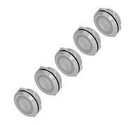 Keenso 5 Piezas de Interruptores de Botón de Reinicio Automático de Metal con Indicador LED para Vehículos Marinos, Automóviles y Camiones de 25 Mm (DC3~6V YELLOW)