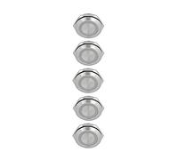Keenso 5 Piezas de Interruptores de Botón de Reinicio Automático de Metal con Indicador LED para Vehículos Marinos, Automóviles y Camiones de 25 Mm (AC220V YELLOW)