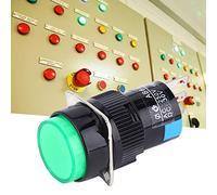 Keenso 5 Uds Interruptor de Botón Confiable Interruptor Momentáneo Redondo para Equipos Electrónicos Rojo Verde 40x18mm (GREEN)