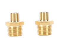 Keenso Adaptador Reductor de Instalación de Tuberías de Latón con Boquilla Reductora Macho BSP de 1/2 a 1/4 con Latón Chapado en Ni Cr para Sistemas de Aire, Agua y Aceite