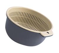 Keenso Cesta para Lavar Frutas y Verduras, Juego de Cuenco Colador de Plástico de Doble Capa, Colador Redondo de 16 X 14 X 7 Cm para Escurrir Pasta, Ensalada de Bayas en la Cocina, Uso Doméstico