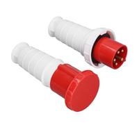 Keenso Conector Industrial Enchufe 63A IP67 3P+N+E | Conector impermeable, carcasa de polipropileno, contactos de cobre macizo, uso en exteriores, 380-415 V, cable de 6-16 mm².