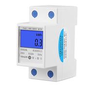 Keenso Contador de Energía Monofásico 5-32A 230V | Pantalla LCD retroiluminada, lectura de voltaje, corriente, potencia KWh, montaje en carril DIN de 35 mm, circuito