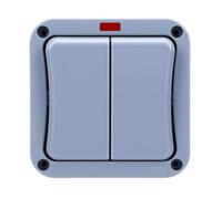 Keenso Interruptor de 2 Bandas a Prueba de Agua IP66 con Luz Indicadora para Uso en Exteriores, Interruptor Eléctrico de Alta Resistencia 90 X 90 X 55 Mm