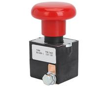 Keenso Interruptor de Botón de Emergencia Interruptor de Parada de Emergencia de Metal DC80V Diseño de Enganche 10000 Ciclos Mecánicos Apagado Rápido de Energía para Apilador Eléctrico Albright (125A)