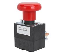 Keenso Interruptor de Botón de Emergencia Interruptor de Parada de Emergencia de Metal DC80V Diseño de Enganche 10000 Ciclos Mecánicos Apagado Rápido de Energía para Apilador Eléctrico Albright (250A)