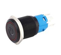 Keenso Interruptor de Botón de Metal con Bloqueo Automático - Diseño Impermeable con Clasificación IP65 con Lámpara LED - 2 Piezas para Uso Industrial - Acero Inoxidable 16 Mm (3-6VDC)