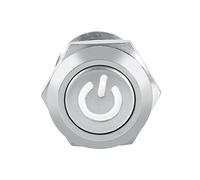 Keenso Interruptor de Botón Momentáneo Interruptor de Alimentación LED de Acero Inoxidable de 12 Mm 3A 12V IP65 Botón de Metal Iluminado a Prueba de Agua para Panel Industrial de Motocicleta de