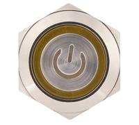 Keenso Interruptor de Botón Pulsador de Cabeza Plana Redonda, Resistente Al Agua IP65, Ideal para Uso Industrial, 12-24 VCC, 2 Unidades (YELLOW)