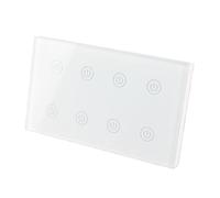 Keenso Interruptor de Luz Táctil Inteligente, Control Fácil Inalámbrico de 8 Entradas para Automatización del Hogar, Diseño de Ahorro de Energía para Sala de Estar