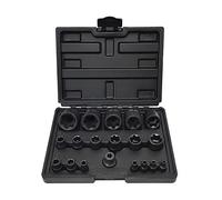 Keenso Juego de Dados 19 Pcs Torx Estrella Exterior 3 Tamaños | Tomares E-Torx para Hembra EP4 a EP32, Acero Al Cromo Vanadio Duradero, Estuche de Plástico Portátil, Reparación Automotriz
