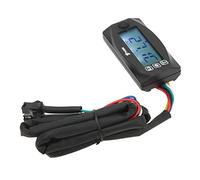 Keenso Medidor de Temperatura de Voltaje de Motocicleta LCD DC12V Termómetro Universal para Motocicleta con Tiempo de Voltaje Pantalla de Temperatura de Aceite de Agua Luz de Fondo Azul 32 a 248F