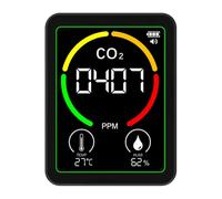 Keenso Probador de Humedad y Temperatura de CO2 3 en 1 con Pantalla LCD Retroiluminada para Monitoreo de la Calidad del Aire Interior en el Hogar y la Oficina