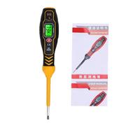 Keenso Probador de Voltaje Digital con Punta de Destornillador y Retroiluminación LCD para Electricistas Uso Doméstico e Industrial 1 Unidad (Destornillador plano amarillo)