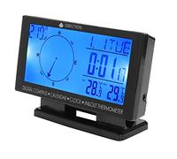 Keenso Termómetro Digital para Automóvil Medidor de Temperatura ABS con Brújula y Reloj Lectura Doble para Interiores y Exteriores Pantalla LCD de 32 a 122 F para Conductores Uso Diario de