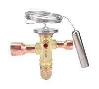 Keenso Válvula de Expansión Termostática para Sistemas de Aire Acondicionado y Bomba de Calor, Diseño Compacto de Latón, Entrada de 5/8 pulg., Salida de 7/8 pulg., Capacidad de Enfriamiento de 27 KW