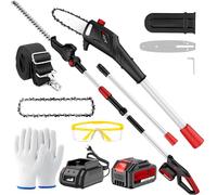 Keenstone 2 en 1 podadora eléctrica inalámbrica y Cortasetos, batería 4,0 Ah, Motosierra de 20 cm, Doble Hoja de 42 cm, Alcance máximo de 2,8 m para Jardines, árboles y arbustos