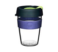 KeepCup Taza de café de plástico transparente y reutilizable, tapa a prueba de salpicaduras, sin BPA, grado barista, mediano, 340 ml, profundo, azul