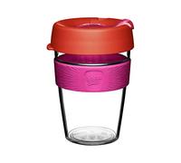 KeepCup Taza de café de plástico transparente y reutilizable, tapa a prueba de salpicaduras, sin BPA, grado barista, mediano, 340 ml, color rosa
