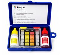 Keeper Test Kit cloro y pH piscina y spa. Medidor manual con reactivos líquidos OTO y Phenol Red. Análisis rápido y preciso del agua. Kit completo con tubo medidor doble y frascos de 20 ml