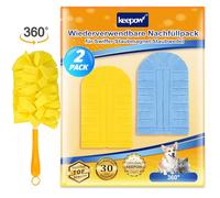 KEEPOW 2 Recambios para Swiffer Plumero - Reutilizables, Lavables | Paños reutilizables para Swiffer plumero, atrapan polvo y suciedad, 2 unidades