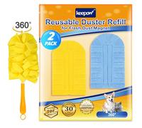 KEEPOW Reutilizable para recambios de plumero flash, lavable para recarga de imán de polvo, plumero de microfibra suave para recambios de plumero Swiffer, plumeros para limpieza, recambios de plumeros