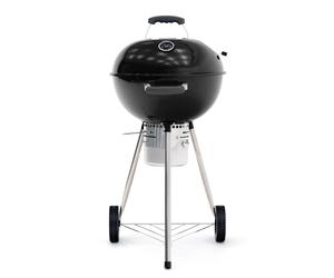 Kekai Barbacoa de Carbón Portátil con Ruedas Kekai Yellowstone 58x47x100 cm Redonda con Tapa y Encendedor Esmaltado en Negro Black 58x47x100cm.