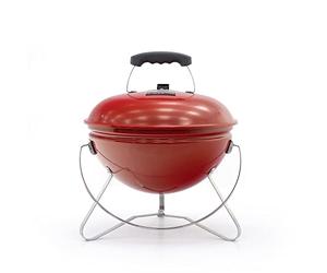 Kekai Barbacoa de Carbón Portátil de Sobremesa Tahoe 37x37x44 cm Tapa con Sistema de Transporte y Bloqueo Esmaltado Rojo