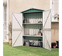 Keketa Cobertizo de Jardín Acero Galvanizado Armario Exterior Metalico Almacenar Herramientas, Muebles de Jardín y Equipos de Jardinería Verde 107,5x46x183cm