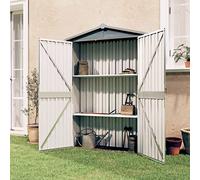 Keketa Cobertizo de Jardín Acero Galvanizado Armario Exterior Metalico Almacenar Herramientas, Muebles de Jardín y Equipos de Jardinería Gris 107,5x46x183cm