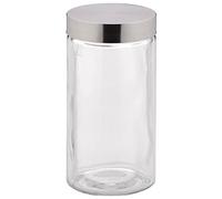 Kela Caja hermética Bera 17868, vidrio y acero inoxidable (plata), 1,7 l, 11x11x22 cm, transparente
