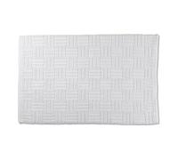 kela Alfombra de baño antideslizante 50 x 80 cm LEANA, alfombra de baño blanca, lavable, 100 % algodón, alfombra de baño con diseño trenzado