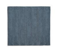 kela Alfombra de baño antideslizante 55 x 65 x 1,6 cm MEGAN, alfombra de baño azul, lavable, algodón reciclado, alfombra de baño con diseño alto/bajo, azul humo