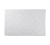 kela Alfombra de baño antideslizante 60 x 100 cm LEANA, alfombra de baño blanca, lavable, 100 % algodón, alfombra de baño con diseño trenzado