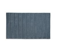 kela Alfombra de baño antideslizante 60 x 100 x 1,6 cm MEGAN, alfombra de baño azul, lavable, algodón reciclado, alfombra de baño con diseño alto/bajo, azul humo