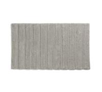 kela Alfombra de baño antideslizante 60 x 100 x 1,6 cm MEGAN, alfombra de baño gris, lavable, algodón reciclado, alfombra de baño con diseño alto/bajo, gris plateado