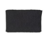 kela Alfombra de baño antideslizante 60 x 100 x 2 cm MARIE, alfombra de baño negra, lavable, poliéster y algodón reciclados, alfombra de baño con estructura de punto
