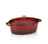 Kela Asador ovalado CALIDO – hierro fundido esmaltado 6 litros con tapa, apto para horno