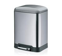 kela Cubo de basura con pedal 6 l, cubo para cosméticos con tapa de cierre silencioso, sistema de cierre automático DAVINO, cubo de basura de acero inoxidable para baño con cubo interior, mate