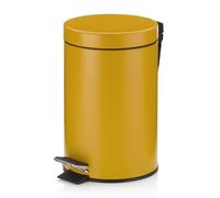 kela Cubo de basura cosmético amarillo de 3 l, cubo de basura metálico con pedal para el baño, cubo de basura para el baño con cubo interior y asa de transporte, MONACO, amarillo curry mate