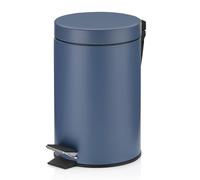 kela Cubo de basura cosmético azul 3 l, cubo de basura metálico con pedal para el baño, cubo de basura para el baño con cubo interior y asa de transporte, MONACO, azul malva mate