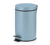 kela Cubo para cosméticos azul 3 l, cubo de basura con pedal de metal para el baño, cubo de basura para el baño con cubo interior y asa de transporte, MONACO, azul hielo mate