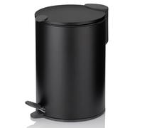 Kela Papelera Mats 23614, 3 l negro mate, tapa cierre silencioso, pedal y cubo interior