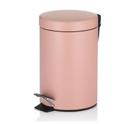 kela Cubo para cosméticos rosa 3 l, cubo de basura metálico con pedal para el baño, cubo de basura para el baño con cubo interior y asa de transporte, MONACO, rosa viejo mate