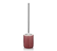kela Escobilla para inodoro con recipiente 44,5 cm AVA, escobilla para inodoro con cabezal intercambiable, juego de escobillas para inodoro, cerámica, mango de acero inoxidable, rojo